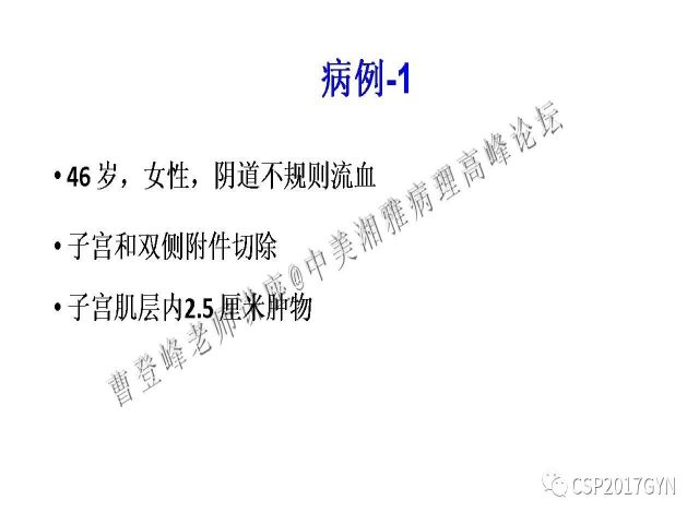 妇科肿瘤病理新进展——子宫间叶肿瘤进展