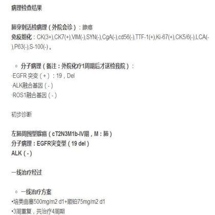 中日韩个体化诊疗案例大赛经典赏析之二——TKI治疗耐药二次活检发现SCLC转化临床病例
