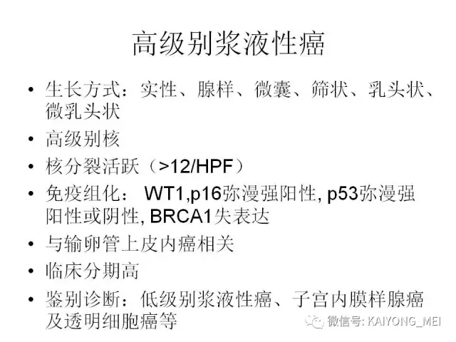 卵巢癌的病理诊断新进展（一）