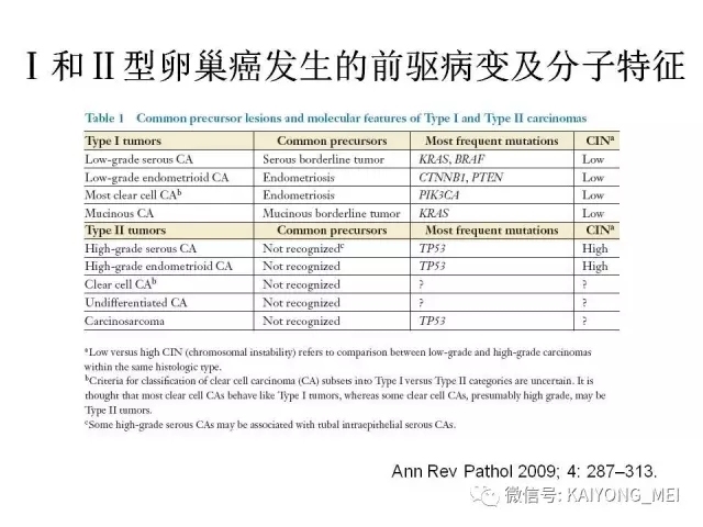 卵巢癌的病理诊断新进展（一）