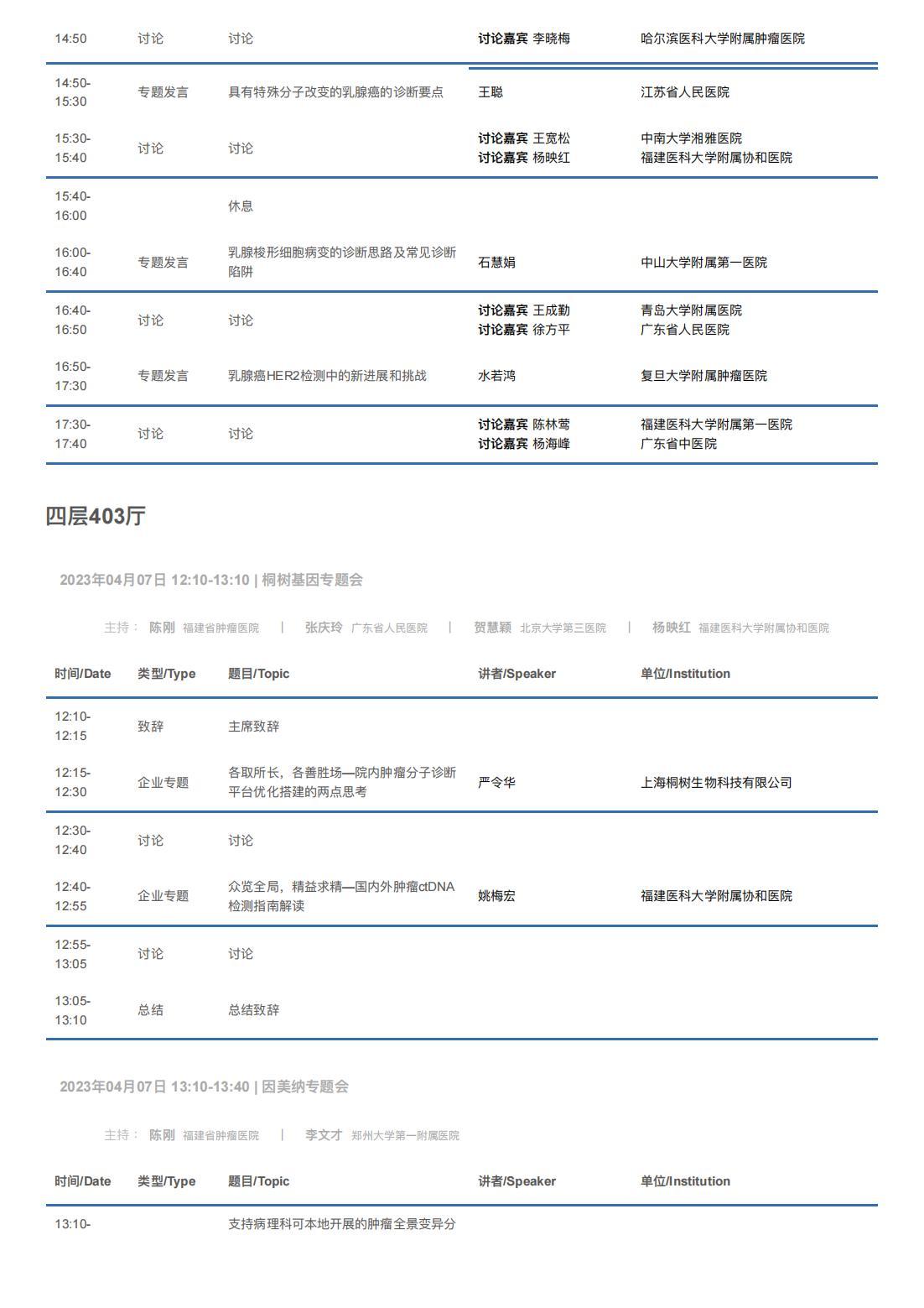中华医学会病理学分会第二十八次学术会议暨第十二届中国病理年会流程表