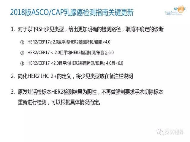 2018 ASCO/CAP乳腺癌HER2检测指南更新解读