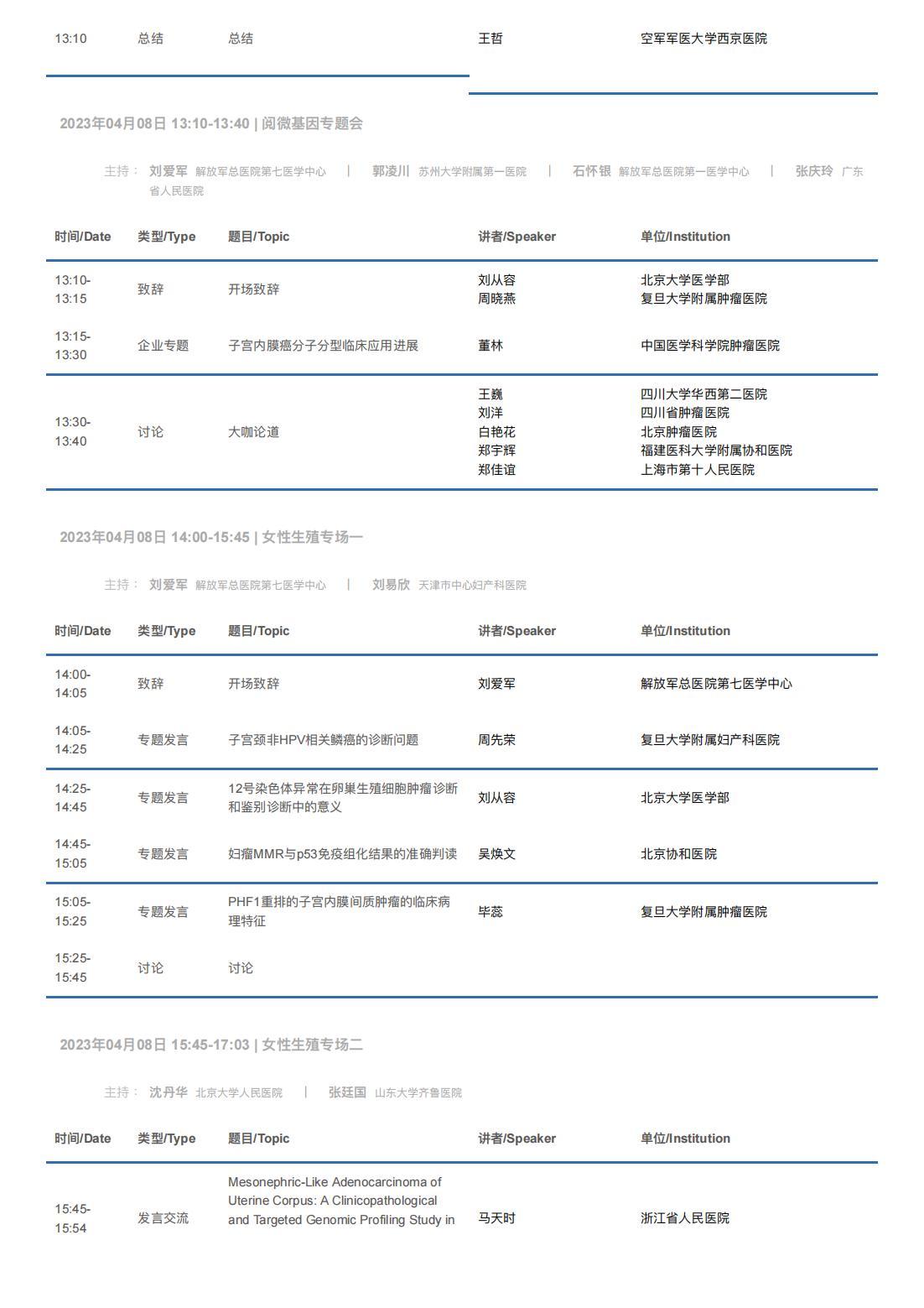 中华医学会病理学分会第二十八次学术会议暨第十二届中国病理年会流程表