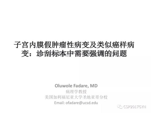 子宫内膜假肿瘤性病变及类似癌样病变
