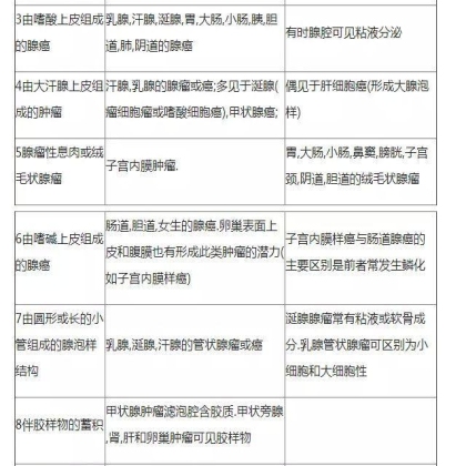 肿瘤病理学分类大全