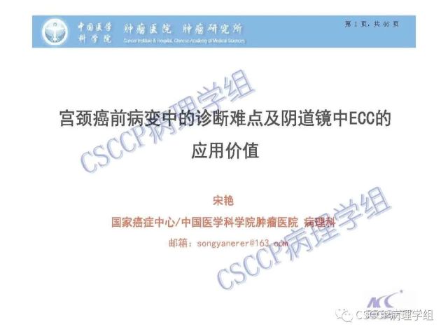 宫颈癌前病变中的诊断难点及阴道镜中ECC的 应用价值