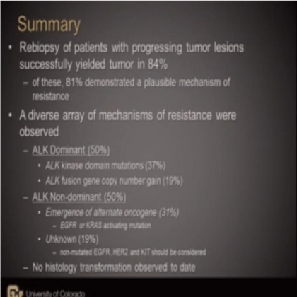 Analysis of resistance mechanisms to ALK kinase inhibitors in ALK+ NSCLC patients