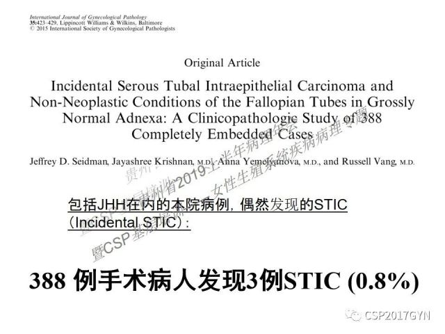 中华病理学会基层培训遵义站讲座（一）——卵巢和输卵管浆液性肿瘤的诊断和鉴别诊断