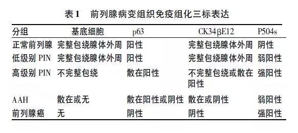 前列腺疾病的免疫组化诊断