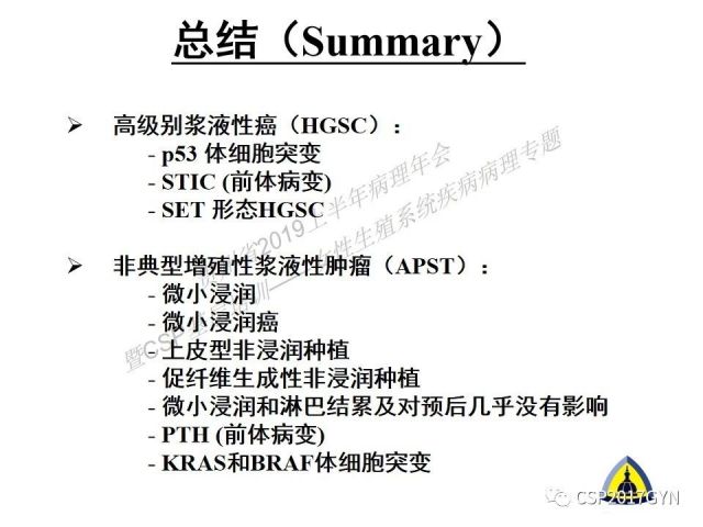 中华病理学会基层培训遵义站讲座（一）——卵巢和输卵管浆液性肿瘤的诊断和鉴别诊断
