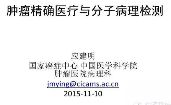 肿瘤精确医疗与分子病理检测