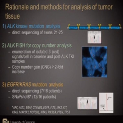 Analysis of resistance mechanisms to ALK kinase inhibitors in ALK+ NSCLC patients