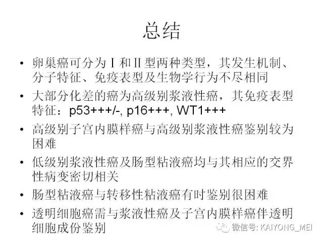 卵巢癌的病理诊断新进展（四）