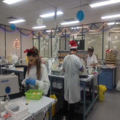圣诞节组织学技术室的装扮