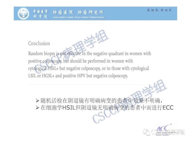 宫颈癌前病变中的诊断难点及阴道镜中ECC的 应用价值