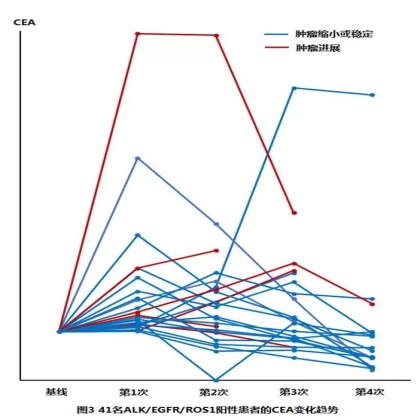 驱动基因阳性IV期肺腺癌的肿瘤指标变化特征
