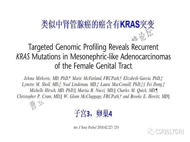 妇科肿瘤病理新进展——特殊类型的腺癌