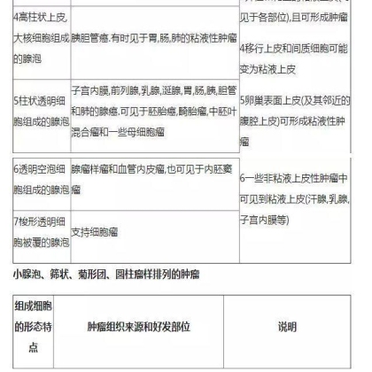 肿瘤病理学分类大全